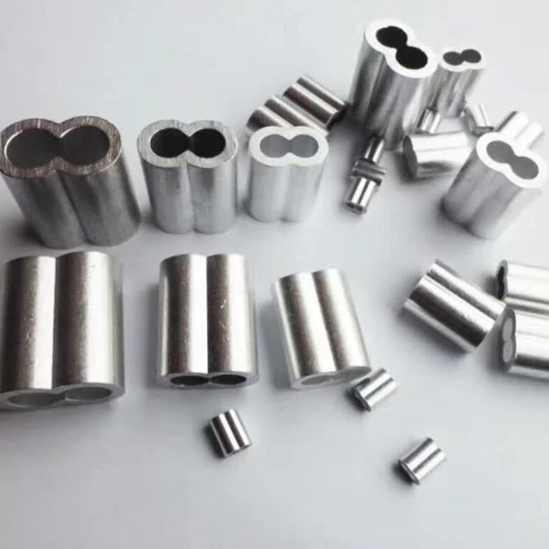 Oval Shape Fencing Clamp Aluminium Crimp Sleeves Aluminum Sleeves for Crimping Steel Wire Rope Ferrule