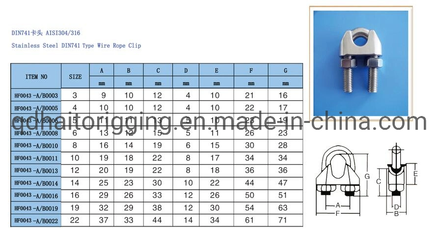 Stainless Steel Wire Rope Clip with High Quality