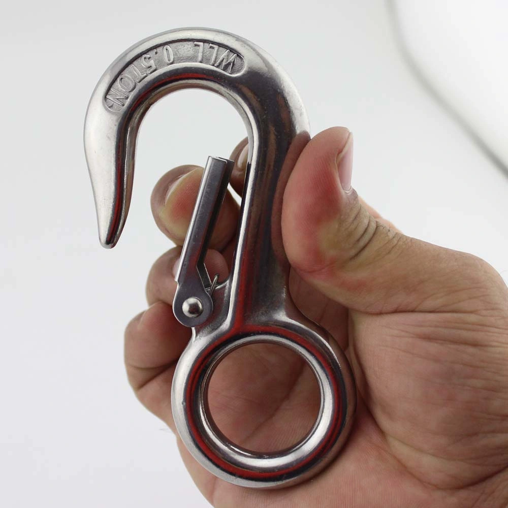 Newest Sale Stainless Steel Large Round Eye Crane Hooks Cargo Hook Hardware Fitting for Wire Rope