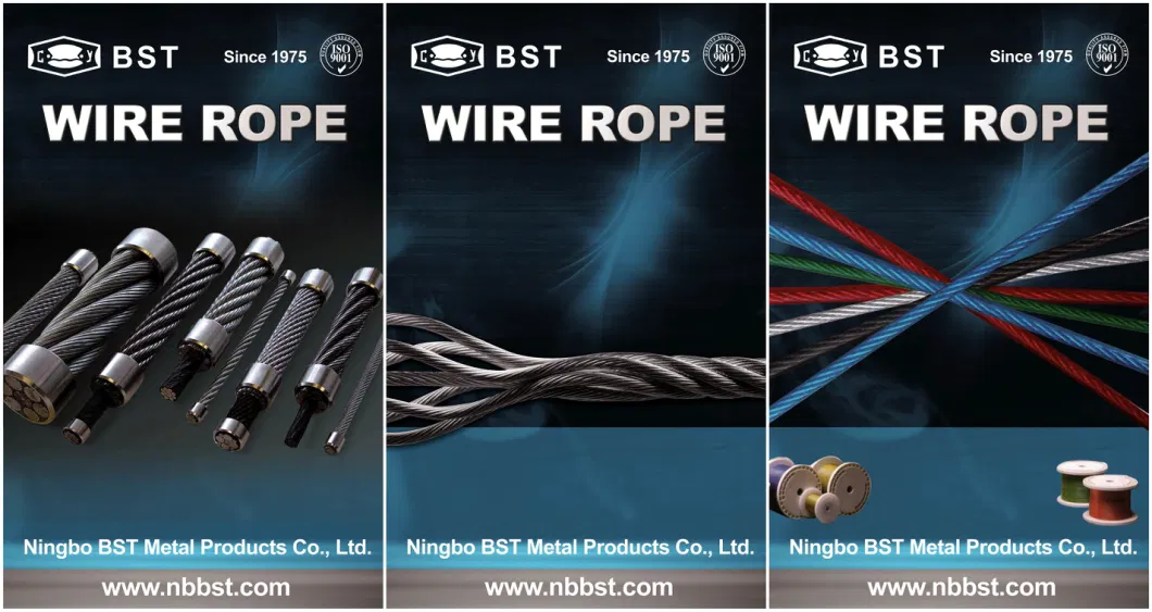 Manufacturer DIN3058 DIN3059 6X19s 6X19W 12mm 16mm 21mm 23mm Black Bright Ungalvanized Galvanized Steel Wire Rope