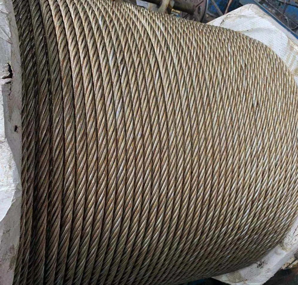 High Tensil Hot Dipped High Carbon Ungalvanized Steel Cable Made in Korea 6X37+FC