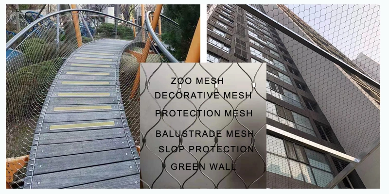 Stainless Steel Wire Rope Railing Mesh Staircase Mesh Balustrades Mesh