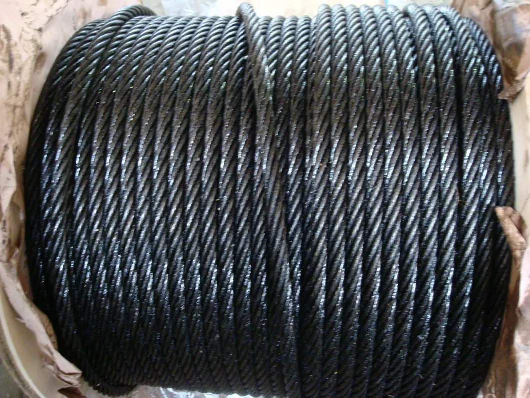 Ungalvanized Steel Wire Rope, Black Oil C Type 6X19s+Iwrc 1000m