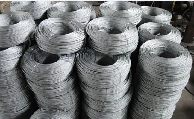 Hot DIP Galvanized Steel Wire Rope 1X7 with Coil Packing