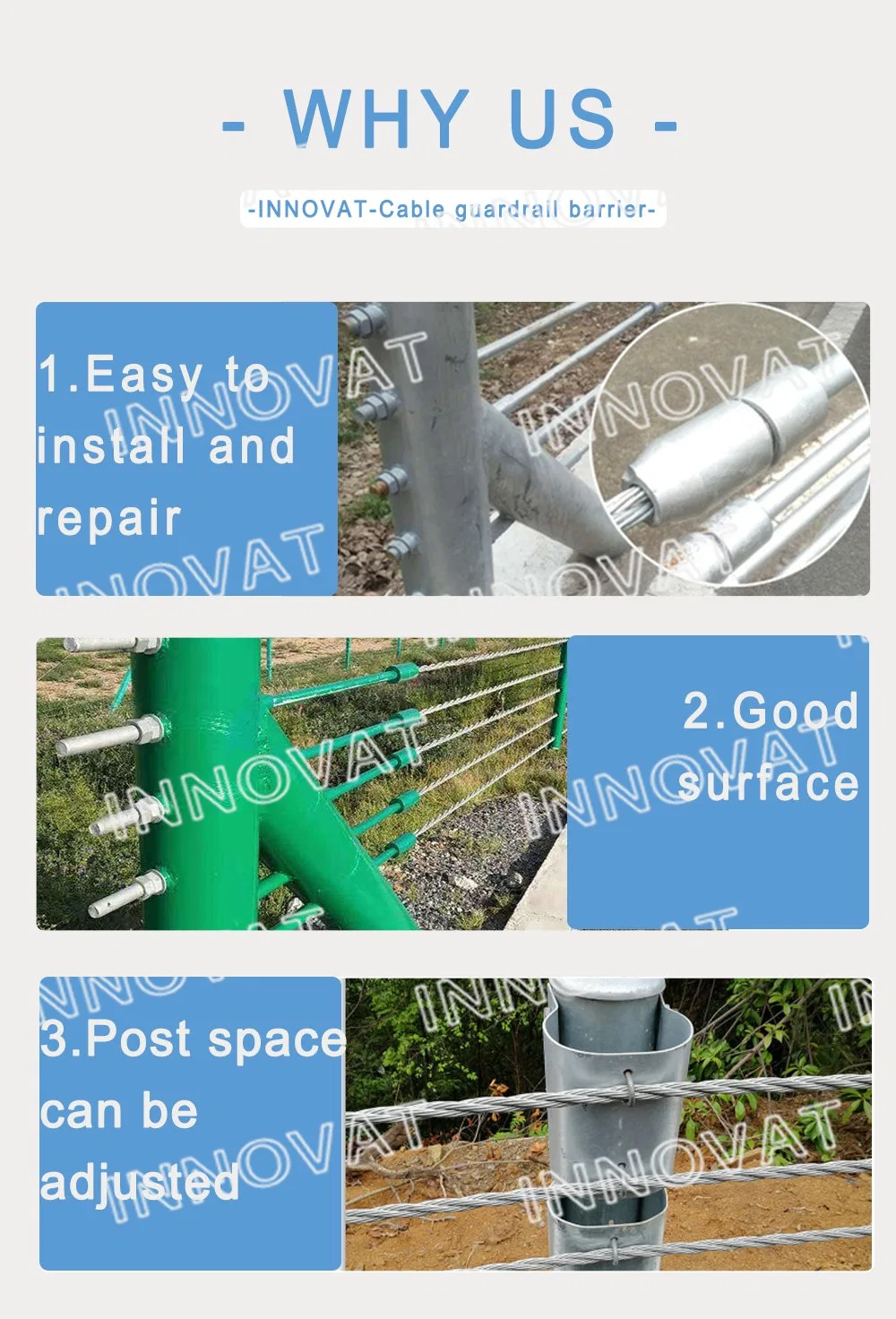 Steel Wire Rope Guardrail Scenic Mountain Highway Green Belt Stainless Steel Cable Guardrail Flexible Safety Barrier