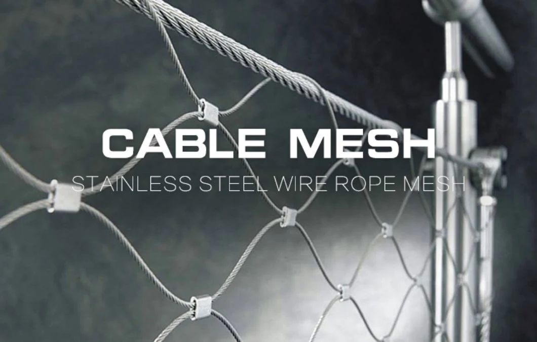 Architectural Stainless Steel Flexible Cable Wire Rope Mesh Net Aviary Mesh Zoo Mesh Fence
