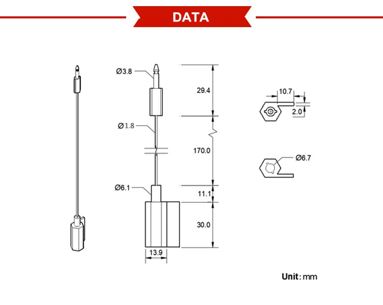 Sf-C107 Container Door Safety Lock Metal Security Steel Wire Cable Seal