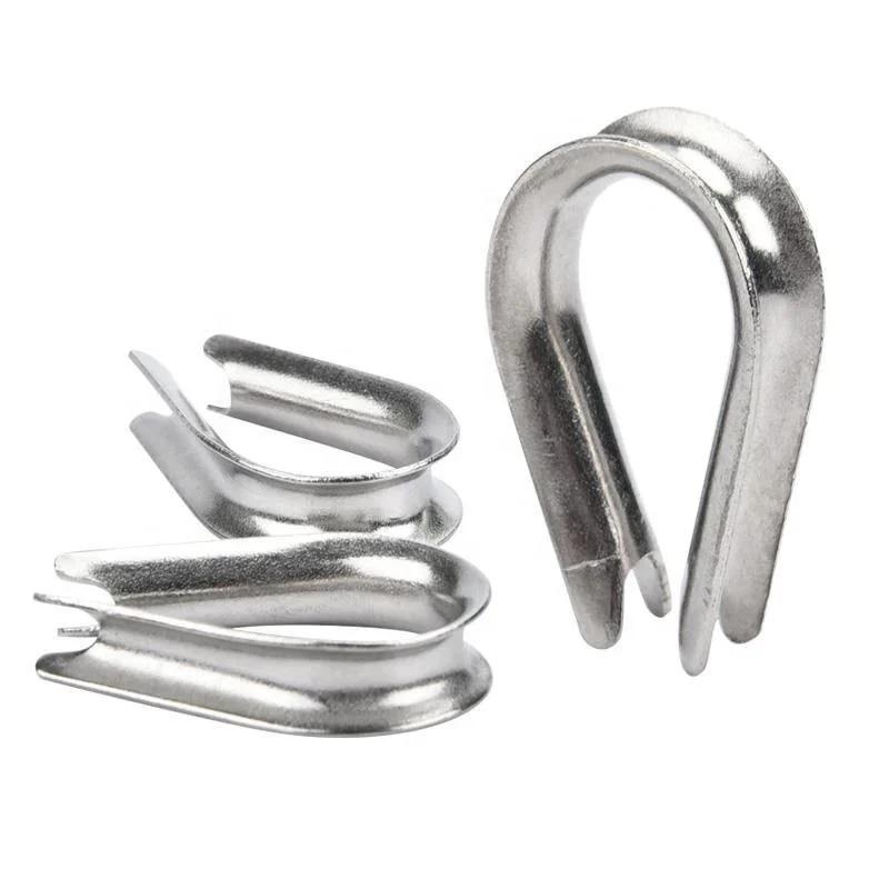 M2-M32 DIN 6899b Stainless Steel 304 Heart Shaped Cable Rigging Crimping Wire Rope Thimble