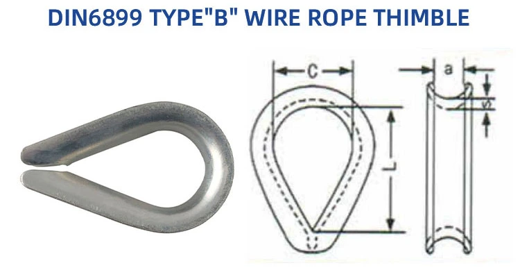 Wire Rope Thimble Metal and Stainless Steel Thimble DIN6899
