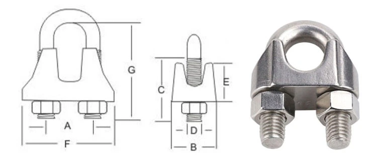 Cheap Stainless Steel Rigging Hardware DIN741 Wire Rope Clips