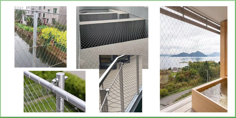 Stainless Steel Wire Rope Railing Mesh Staircase Mesh Balustrades Mesh