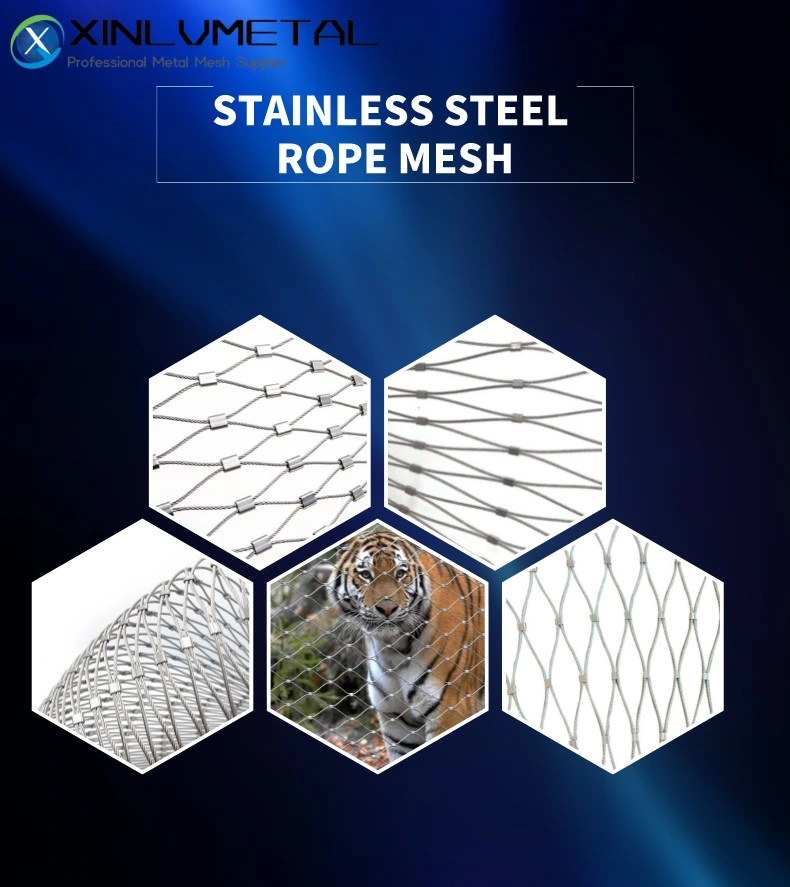 Flexible Stainless Steel Wire Rope Stair Railing Mesh Security Garden Fence Netting Balustrades Mesh