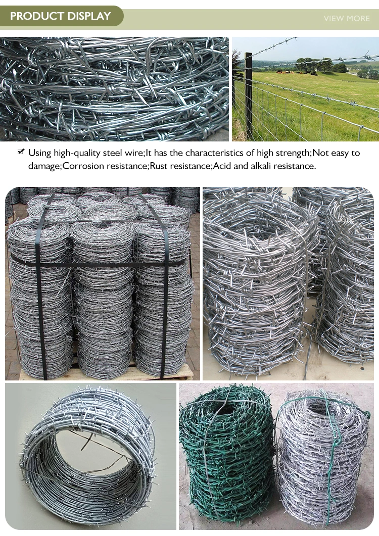 Factory Direct Sales Farm Cheap Price 1.8mm 2mm 200m 500m Protecting Mesh Prison Twist Iron PVC Coated Double Hot Dipped Galvanized Barbed Wire