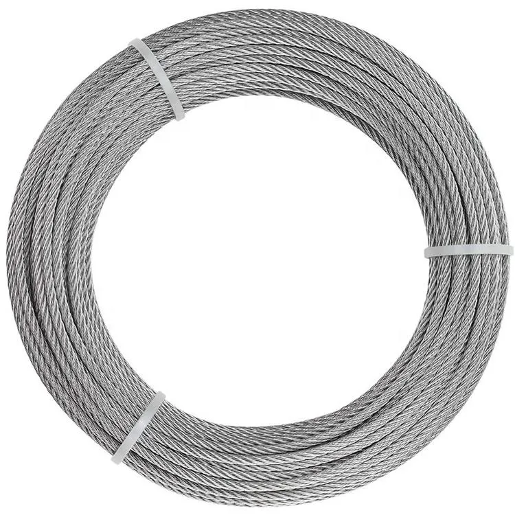 Stainless Steel Wire Rope, 7X7 Vinyl Coated 1/16&quot; Diameter 368 Lbs Breaking Strength for 304 Stainless Steel Wire Rope