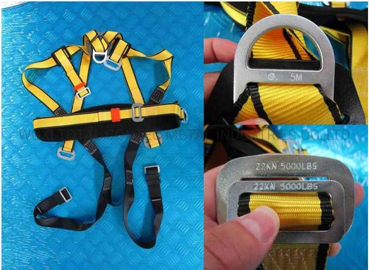 Certified CE Standard Full Body Safety Harness with Lanyard Rope