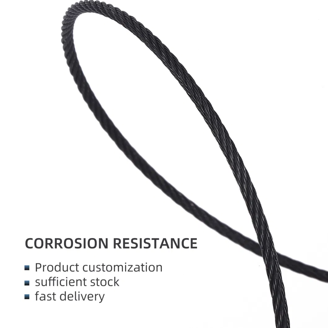 Black Oil Coated Galvanized PVC Cable Mesh Stainless Steel Wire Rope