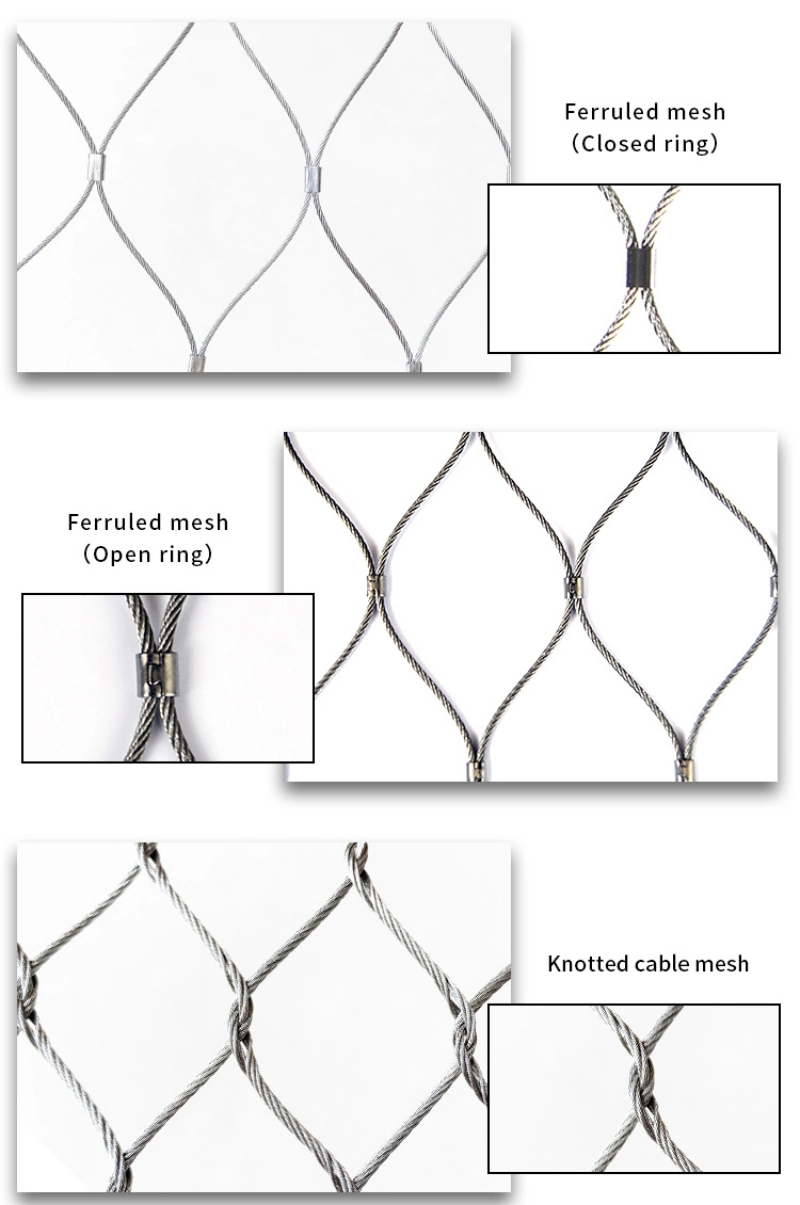 Ss Rope Mesh Fencing Protecting Animals Customized X Tend Flexible Stainless Steel Cable Wire Zoo Mesh