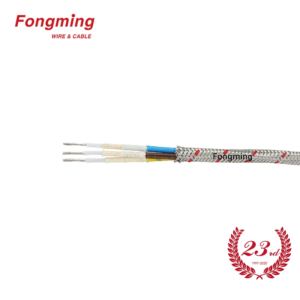 Factory Price 450dge. C High Temperature Fiberglass Stainless Steel Shield 5 Core Cable