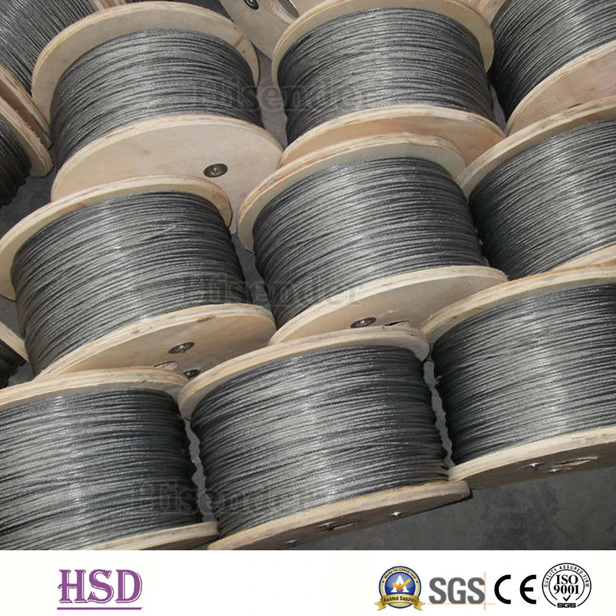 Wire Rope, Packing with Wooden Reel, Galvanized and Ungalvanized, Ss316, Ss304,