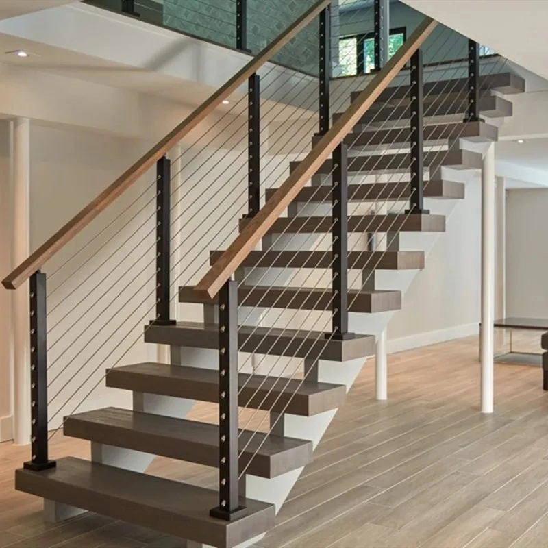 Easy Install Vertical Wire Balustrade Handrail Systems Stair Balcony Stainless Steel Wire Rope Cable Railing