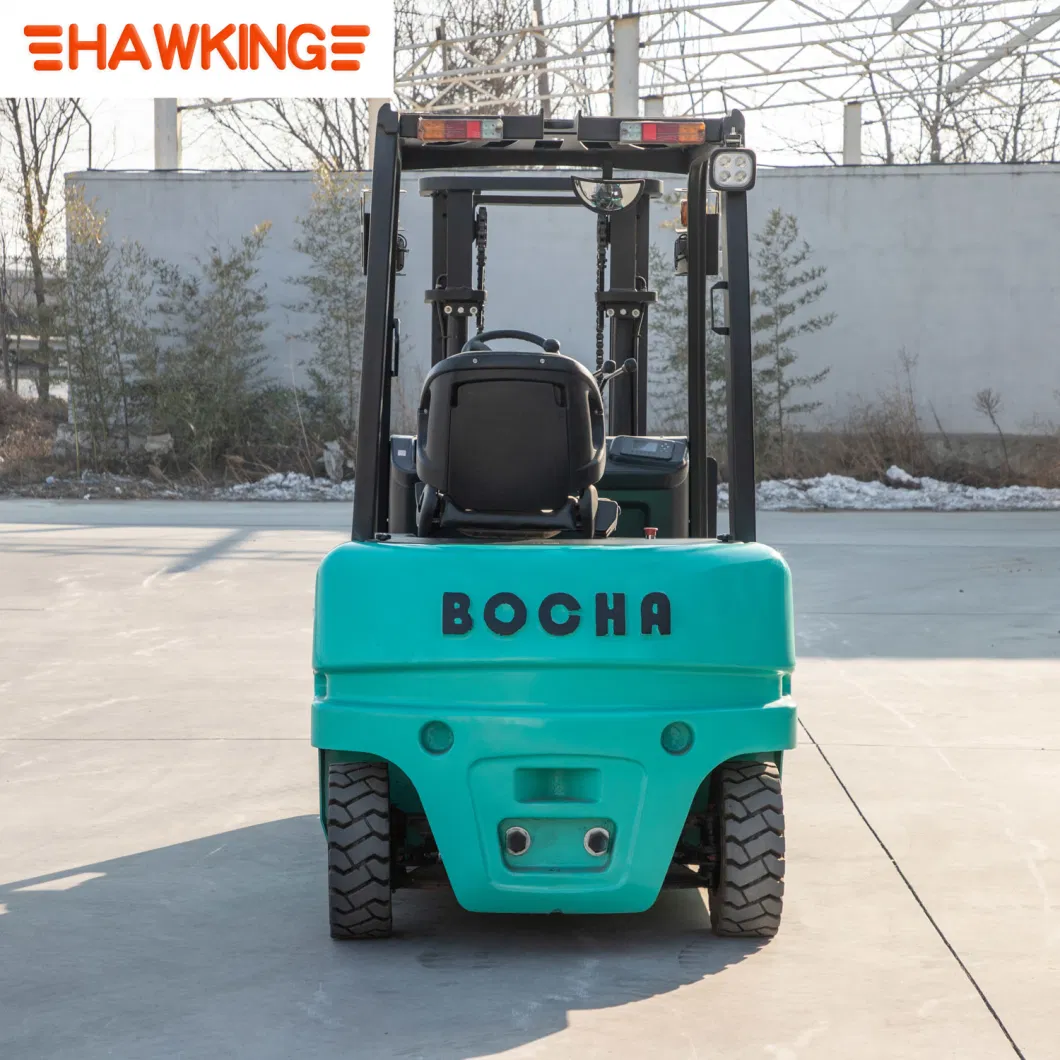 China Factory Compact 3000kg 3500kg Full Electric Four Wheel Lithium Battery Forklift Trucks with on-Borad Charger