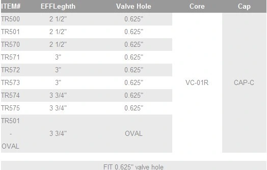 Tubeless Metal Tire Valves for Truck and Bus (TR500 TR573 series)