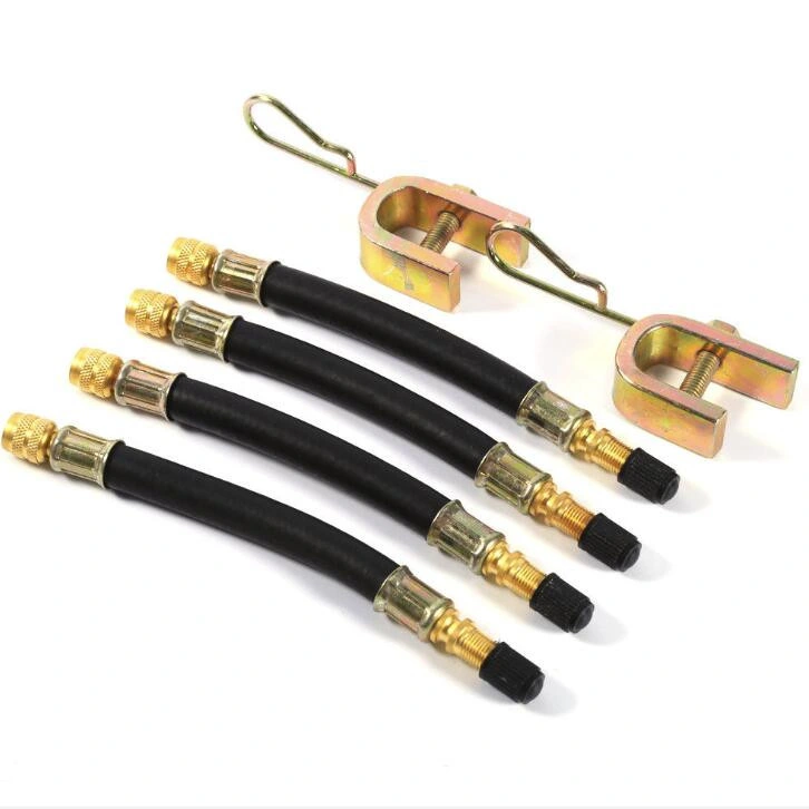 Car Tire 64mm-300mm Metal Tyre Valve Extender Stainless Steel Braided Rubber Valve Extensions