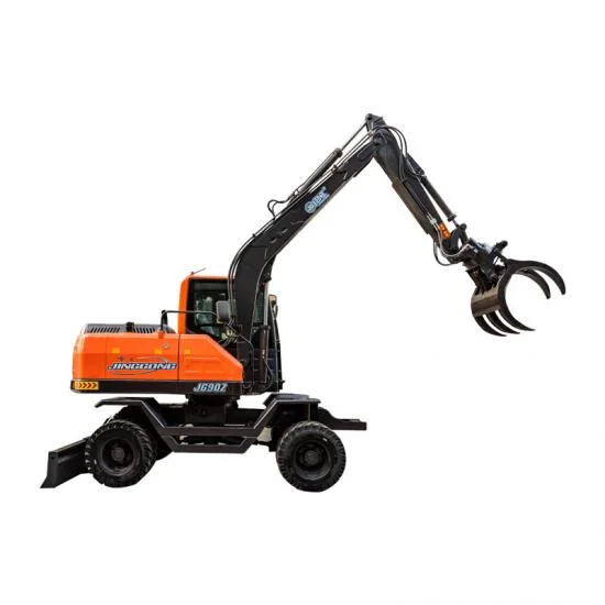 6.8 Tons Wheel Digger with 360 Degree Rotating Scrap Grapple