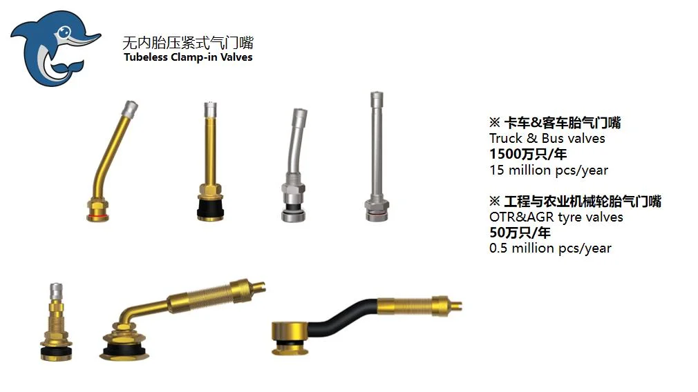 Himile Car Tyres Tr543e Bus and Heavy-Duty Truck Valves Tubeless Metal Clamp-in Tire Valves.