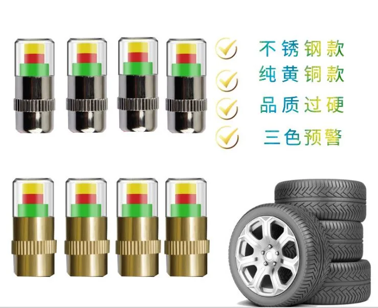 4PCS/Set Tire Air Alert Valve Caps with Plastic Core Copper Core