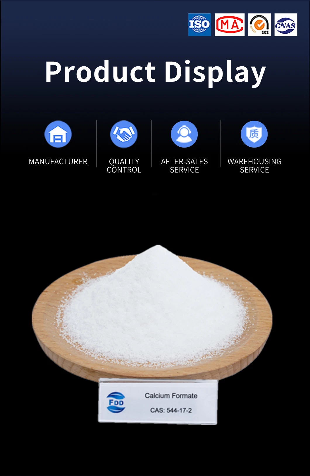 HS Code 2915120000 Food Additive Calcium Formate 98%