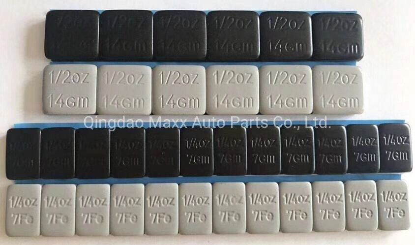 Fe Adhesive Wheel Weights Black Coating Balancing Weight Adhesive Weights Wheel Banlance Weight