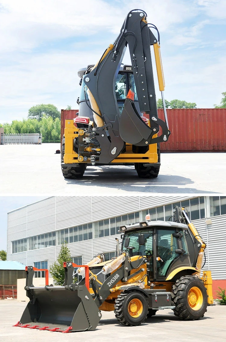 New Agricultural Small Backhoe Loader Mini Backhoe Excavator Loader 4X4 Compact Tractor with Wheel Loader and Kubota Backhoe Loader