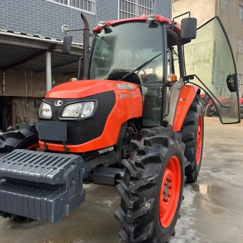 Used Agricultural Machinery 100 Horsepower Four-Wheel Drive Kubota Farm Tractor