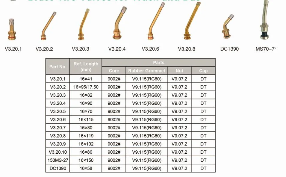 High Quality Brass OTR Valves Trj670-03 Large Bore Swivel Type Tire Valve for Agricultural Tractors