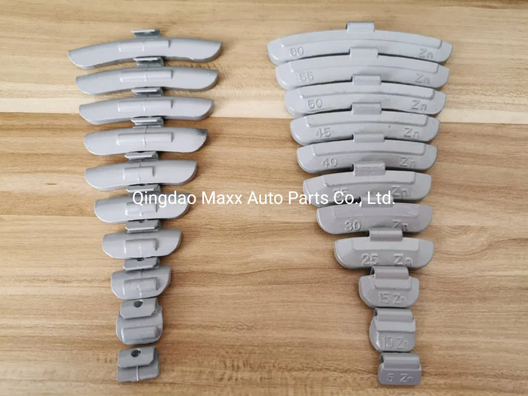China Factory Zinc Clip Wheel Weight 5g to 60g Balancing Weights for Rim