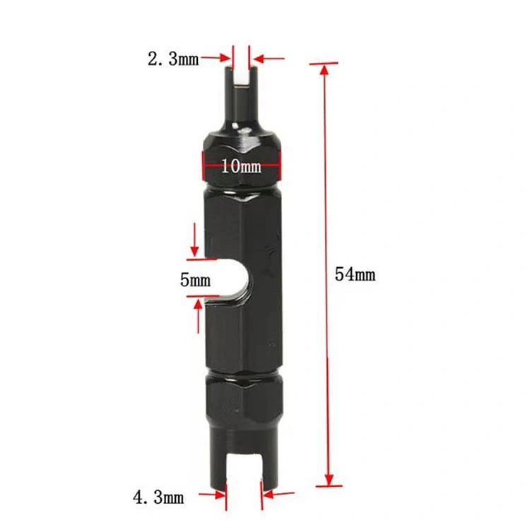 CNC Machined Nozzle Repair Kits Multifunction Cuboid Double Head Wrench Hand Tool Tire Valve Core Removal Tool