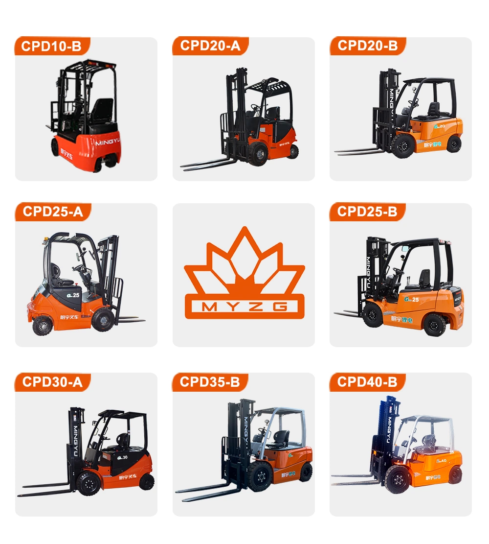 China Mingyu 4t 4-Wheel Electric Forklift Truck Balance Weight Battery Forklift with CE/ISO Lifting Height 5500mm