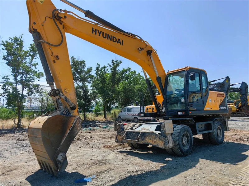 1m3 Bucket Korea Surplus Used Hyundai 210W Wheel Excavator