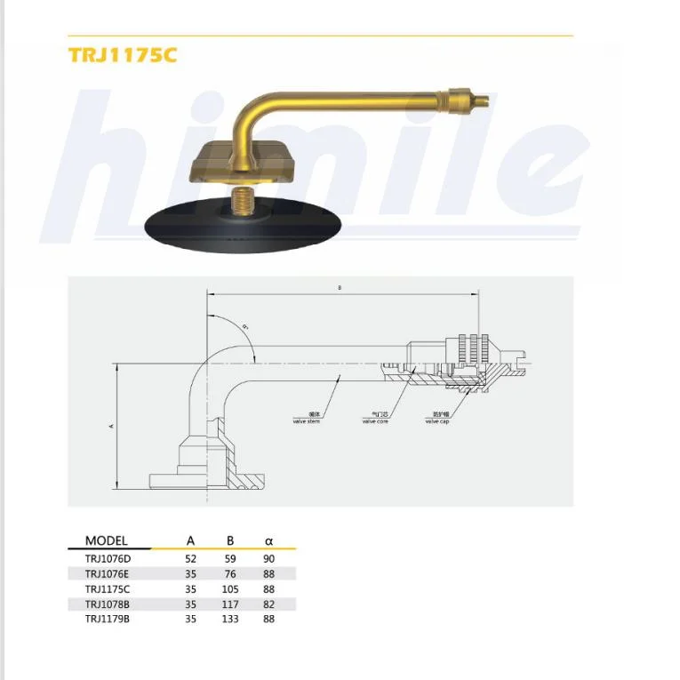 Himile Car Tyre Trj1175c off-The-Road Valves Large Bore Tire Valve Truck Tire OTR Tyre Valve Tube Valves.