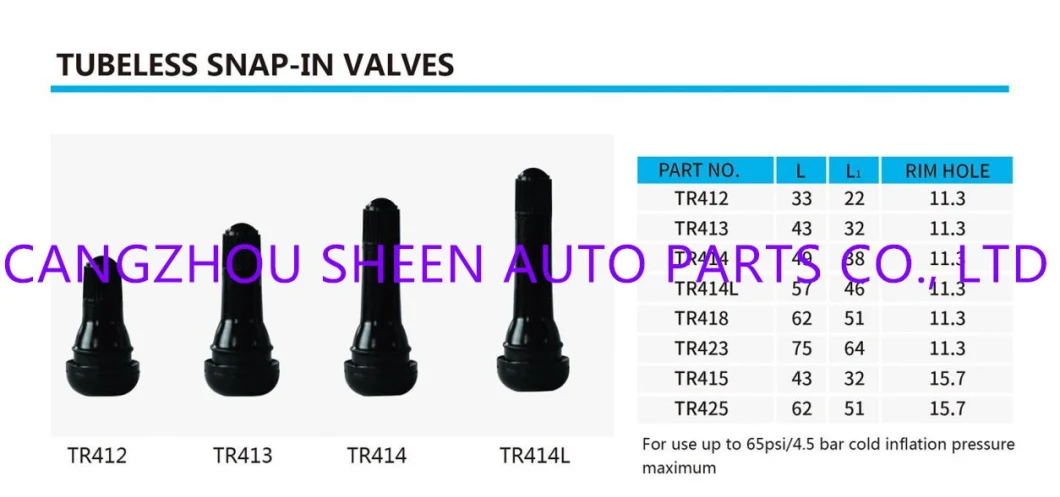 High Quality Car Auto Parts Tubeless Tr414 Tire Valves