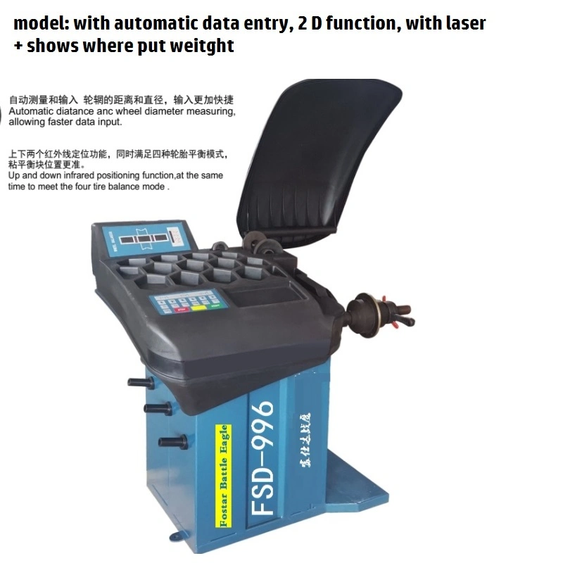 with Automatic Data Entry, 2 D Function, with Laser+Shows Where Put Weight Balancing Machine Wheel Balancing Machine