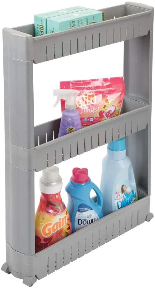 Standing Shelf Units Slim Cart Rolling Bathroom Shelves Organizer, with Wheels for Bathroom Laundry Pantry Kitchen Narrow Places