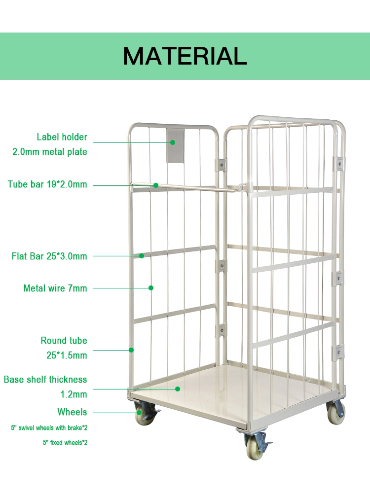 Warehouse Moveable Multi Tiers American Style Step Ladder Trolley