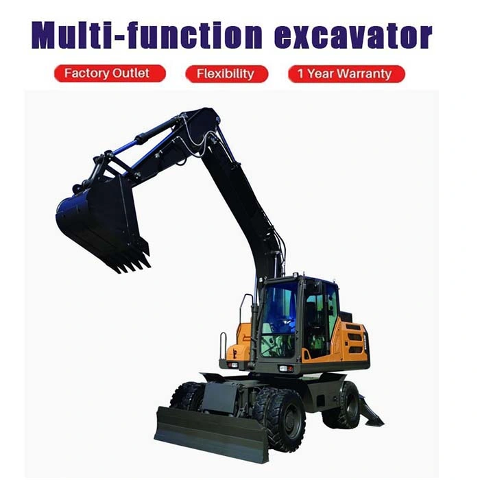 Factory Customizable Large Digging Kubota Engine Digger 18 Ton Wheel Excavator