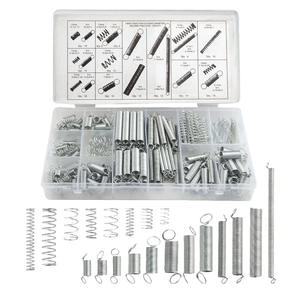 Steel Coil Spring Wire Extension and Compression Tool Assortment Kit