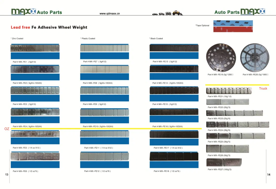 Steel/ Zinc Self Adhesive Wheel Balance Weight Balancing Weight for Car