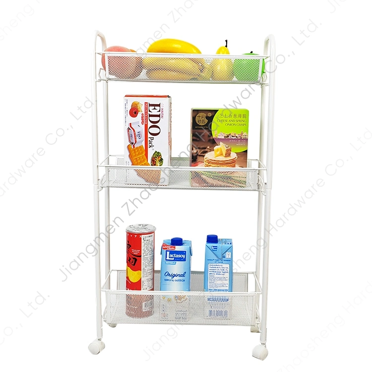 Organizer Slim Metal Office Kitchen Bathroom Scene Use 3 Layer Rolling Utility Cart Baby 3 Tier Storage Trolley with Wheels