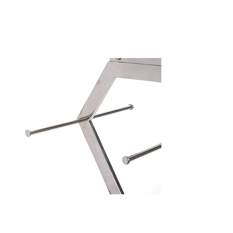 Stainless Steel Floor Mirror Metal Display Stand with Wheel