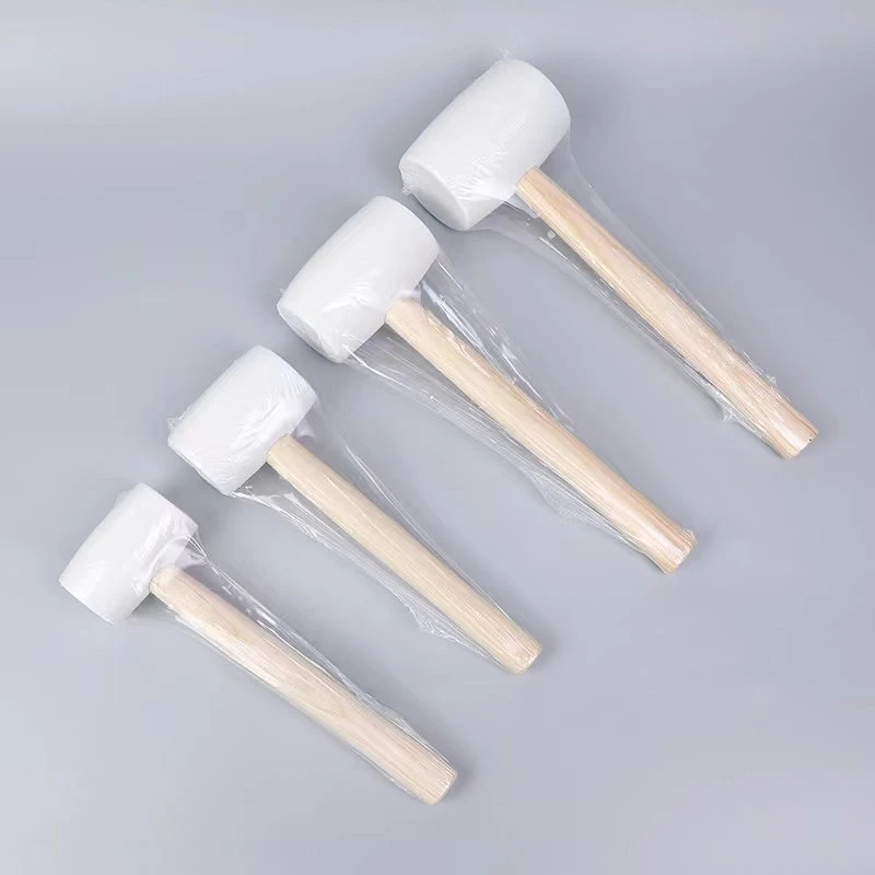 Fiberglass Handle White Double-Headed Rubber Head Rubber Sledge Rubber Hammer